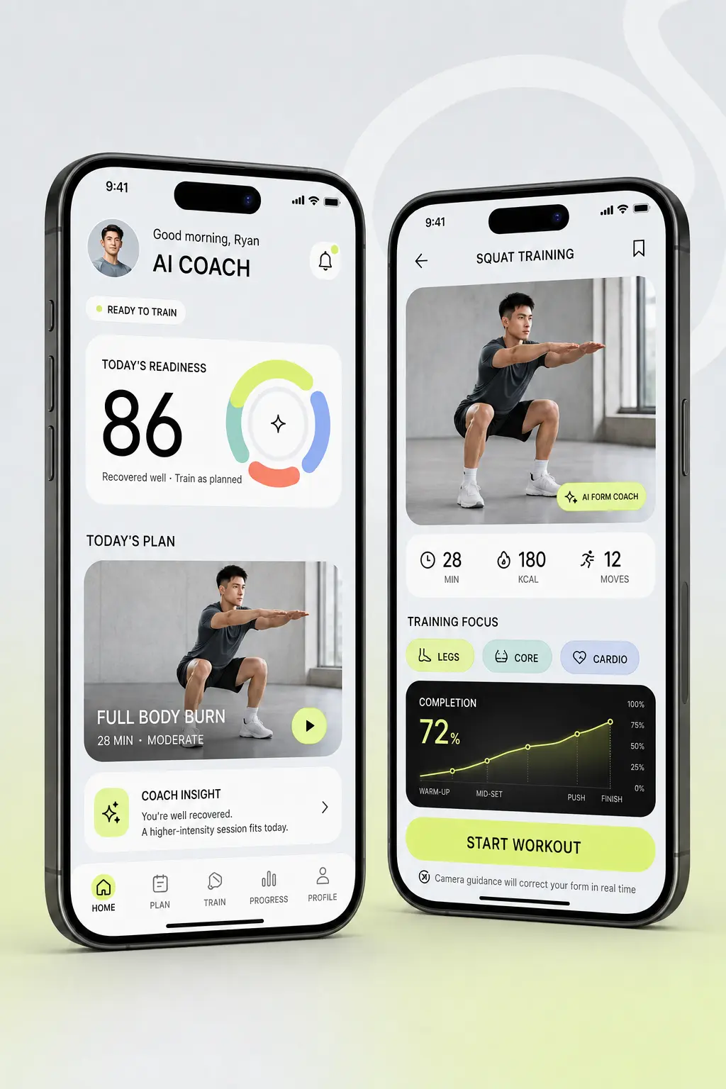 Online AI fitness coach app