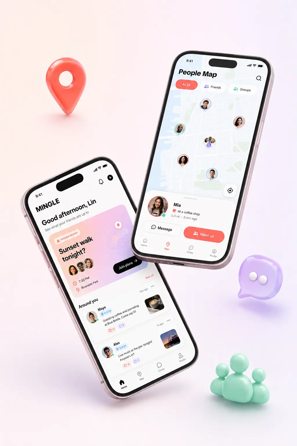 Privacy-first people map app